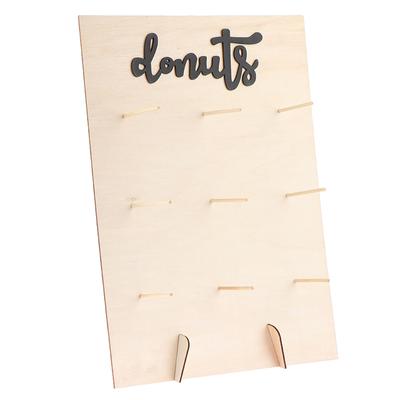 Wooden Donuts Wall Display Stand Holder - Candy Sweets Doughnut Rack For Party