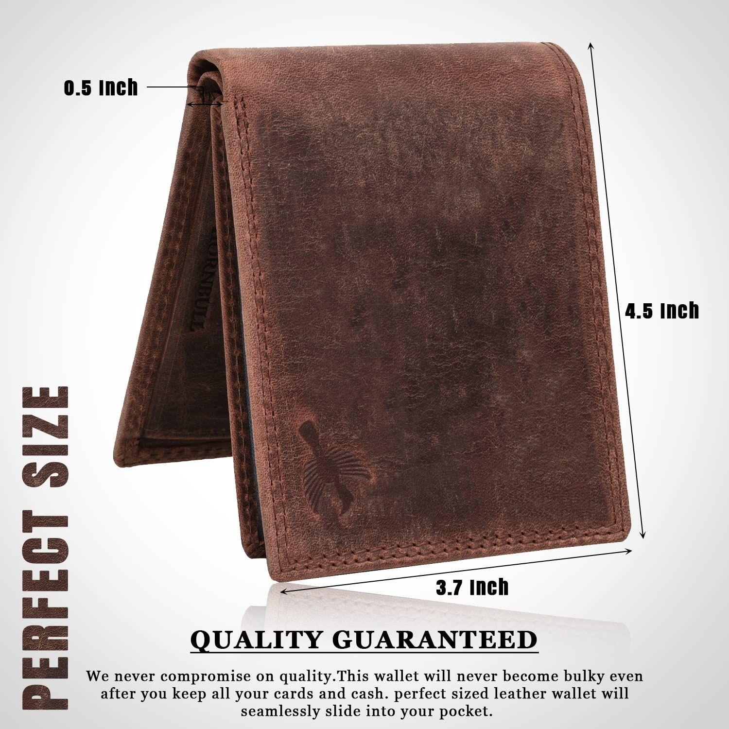 Мужские кожаные коричневые винтажные RFID-кошельки Stella коричневый — фото 4