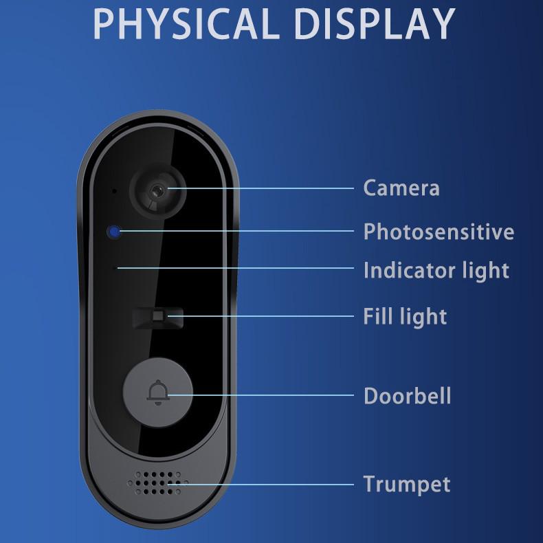 M9 Smart WiFi Doorbell: Waterproof, Night Vision, HD Video, Tuya Compatible, Wireless Remote Monitoring.