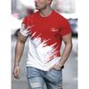 Lässiges Herren-T-Shirt mit Farbverlauf und Aufdruck, kurzärmelig, 3D-Textmuster, T-Shirt für Männer, Top, modisches Street-Design, Herrenbekleidung