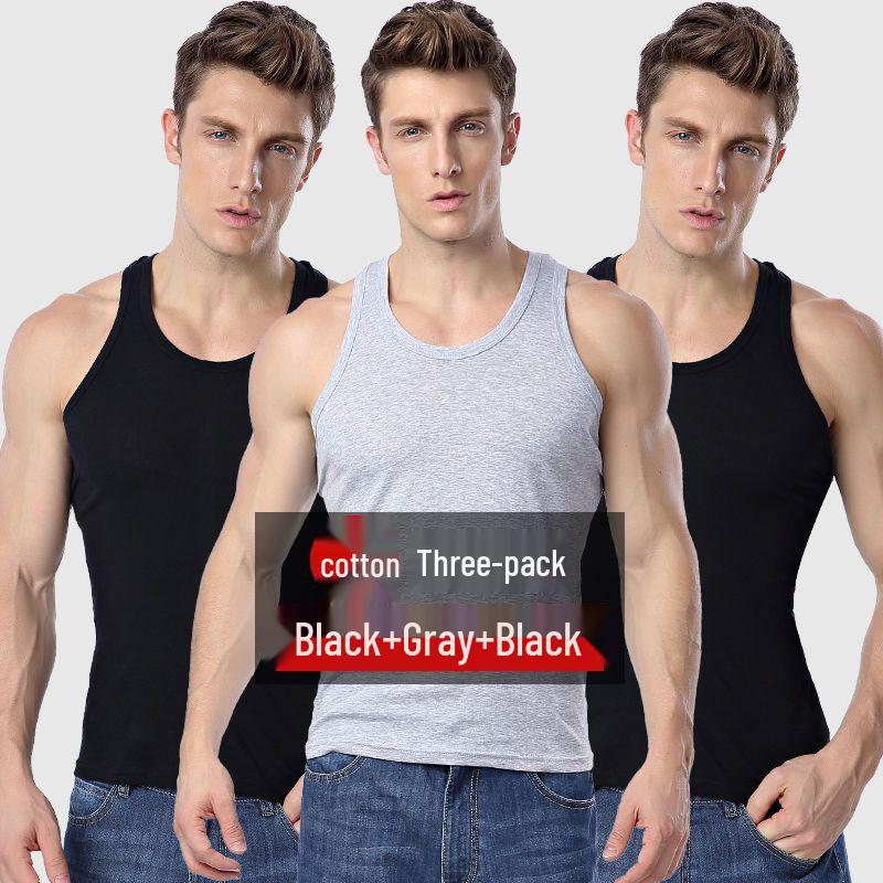Men's Slim Fit Two-Stripe Quick-Dry Cotton Tank Top