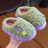 Children's cotton slipper bag heel boys winter 2024 new cotton tow baby indoor home cotton shoes girls hair slippers