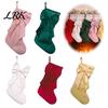 Reusable Holiday Party Favors Velvet Christmas Stockings with Decorative Bow, Large Xmas Hanging Family Eve Essentials Socks for Fireplace,