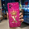 Crown Initial Letter Couple Phone Case For ZTE Blade V40 Pro/ZTE 9046 Soft Silicone Black Case Shockproof Shell ZTE 9046 Casing
