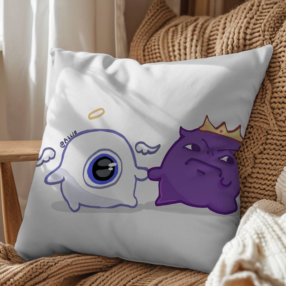 

game Egg Tax Duo Wemmbu Eggchan Pillow Case Antidustmite Pillowcase Invisible zipper silky short plush Sofa cushion cover 45x45 cm
