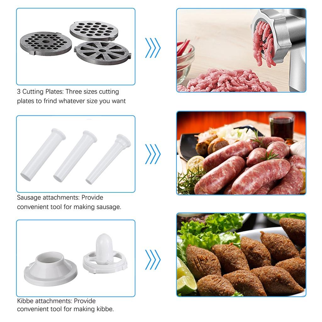 Stainless Steel Electric Meat Grinders Powerful Electric Grinder Sausage Stuffer Meat Mincer 3200W Home Kitchen Food Processor