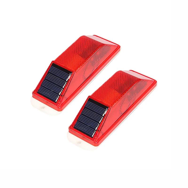 Car LED Solar Lights Rechargeable LED Solar Strobe Warning Lamp Night Auto Driving Traffic Safety Caution Light Chip Control 1Pc