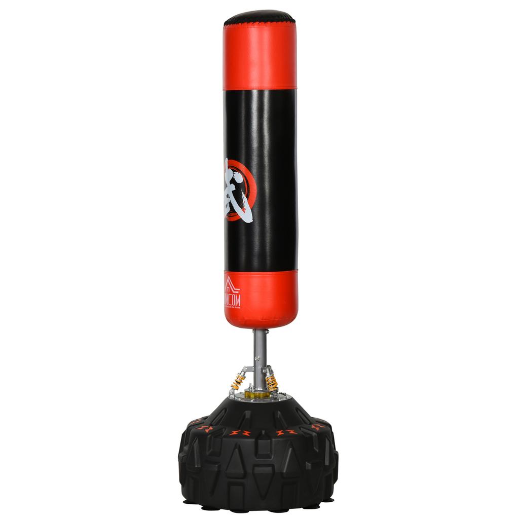 Freestanding Punching Bag for Adults, Suction Cup Base, Black and Red, 60x60x180 cm