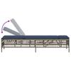 2 Piece Sun Lounger Set with Table Gray Poly Rattan