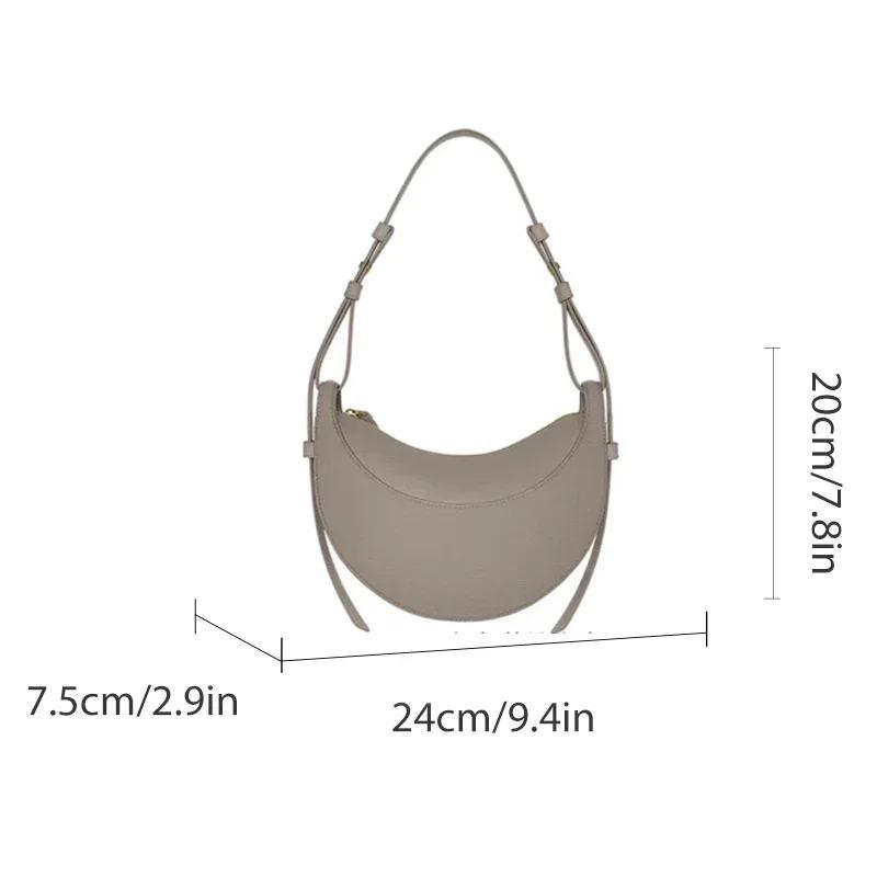 Französische Nischen-Damenhandtasche Achselhöhlen-Knödel Kamelleder Halbmond-Tasche Große Umhängetasche für Damen Premium