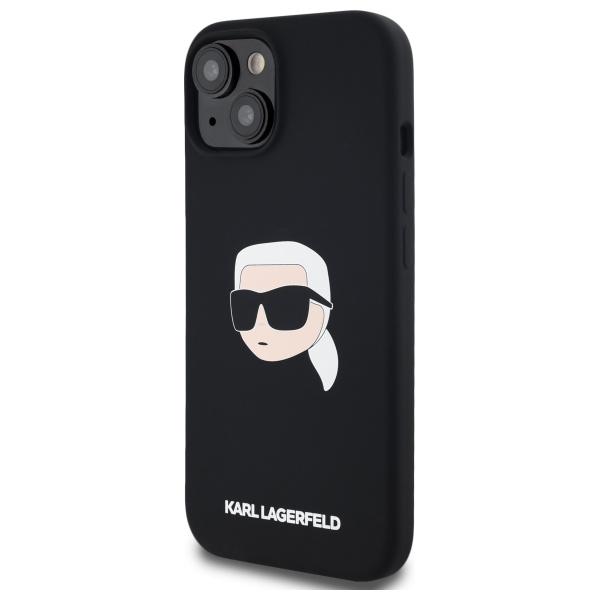 Karl Lagerfeld Klhmp15Sskhpplk Iphone 15 6.1 Czarny/Black Hardcase Silicone Karl Head Print Magsafe