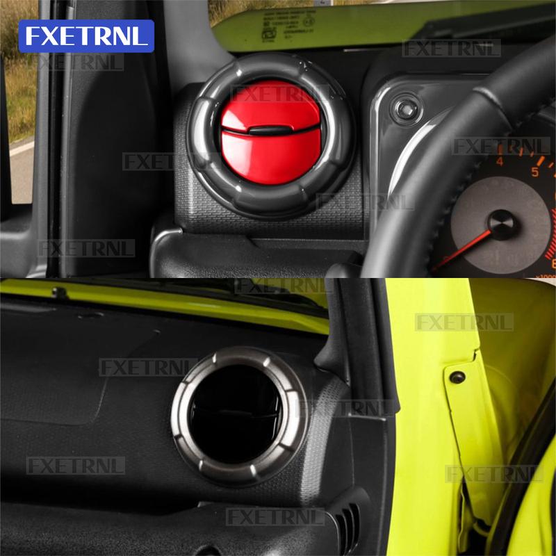 Suzuki Jimny 2018 2024 2025 için ABS Karbon Fiber Parlak Siyah LHD RHD Araç Klima Çıkış Havalandırma Kanatçığı Sticker