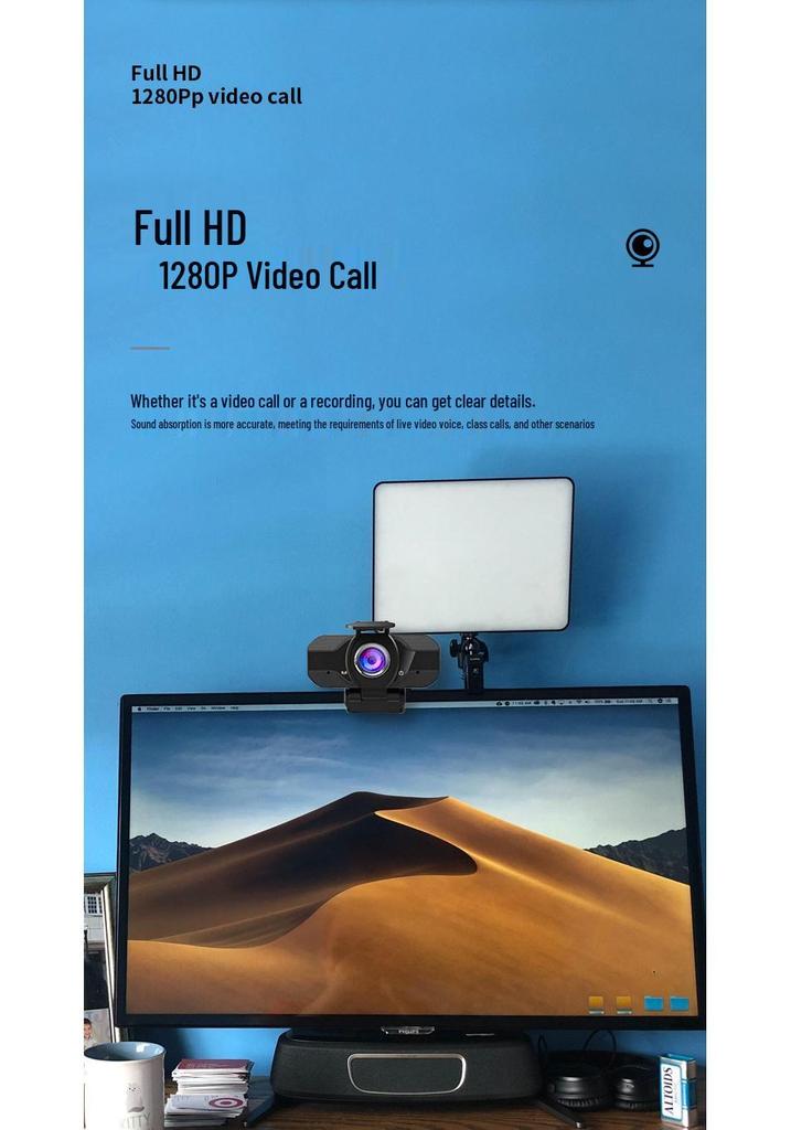 1080P HD Network Camera for Video Conference, Online Class, Live Broadcast with Privacy Cover & Stand, Driver-Free.