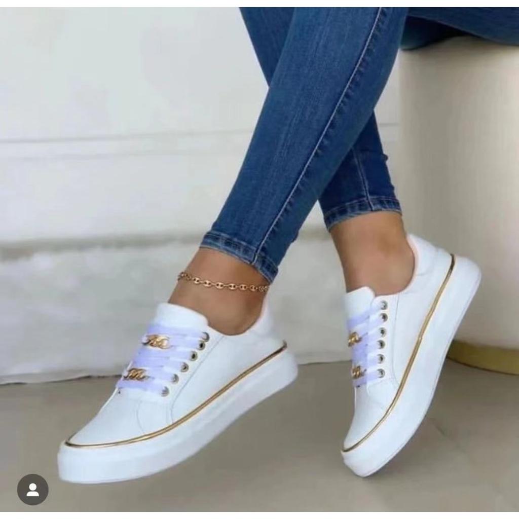 European and American platform chain sports style low-top single shoes women's leather front lace-up foot shoes ebay