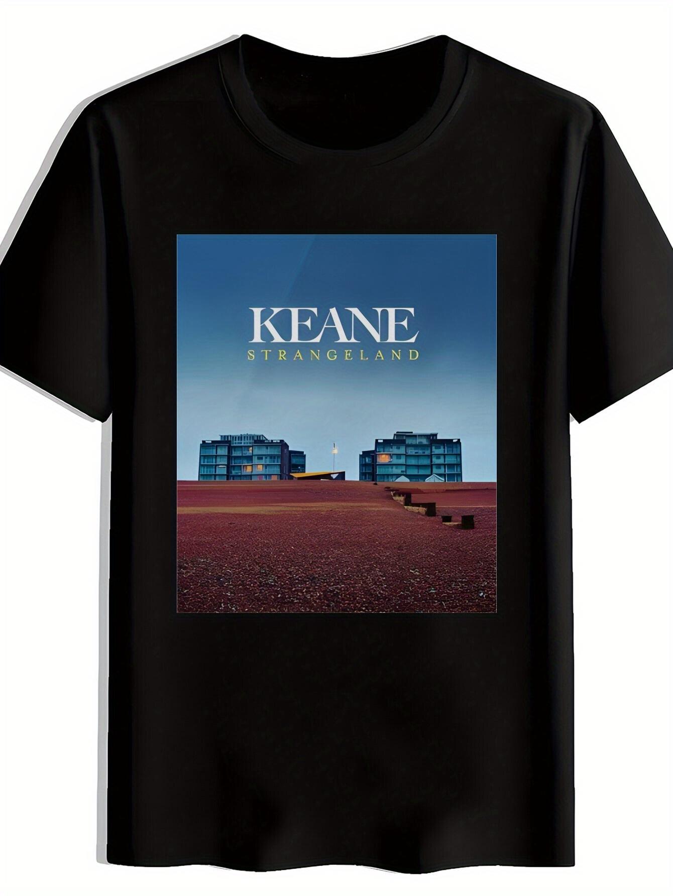 Vintage Rock Band Graphic T-shirt - Black Short Sleeve Round Neck Tee with KEANE STRANGELAND Desert Print XXXXL