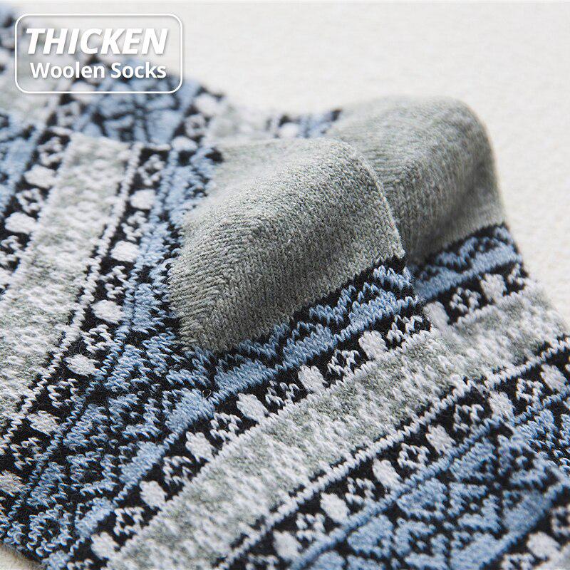 Thicken Wool Socks 5 Pairs Men's Winter Socks Casual Calcetines Hombre Sock Business US Size(6.5-12)