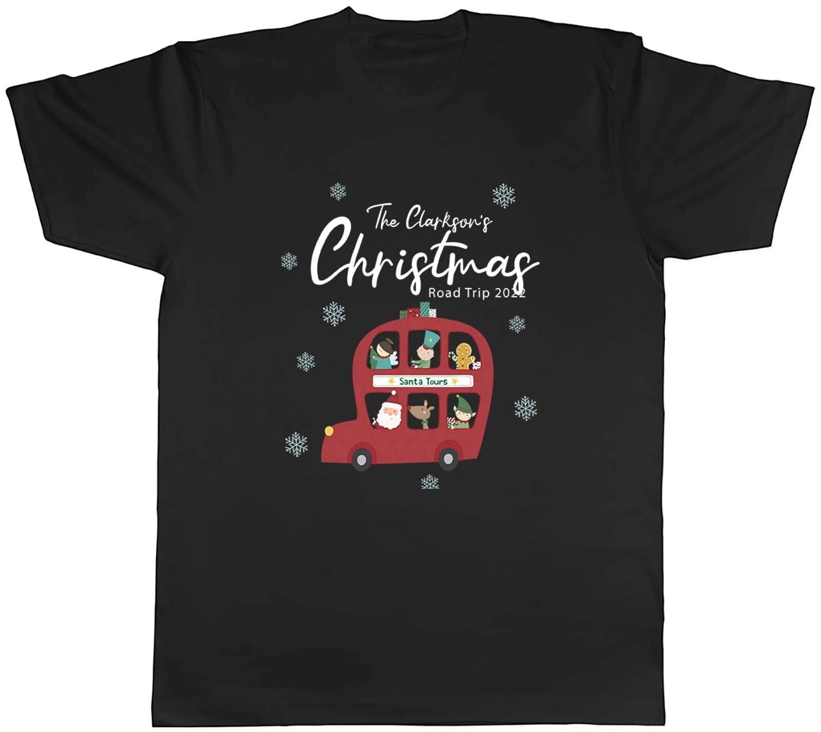 Personalised Family Christmas Road Trip Xmas Mens Unisex T-Shirt Tee Gift XXXL