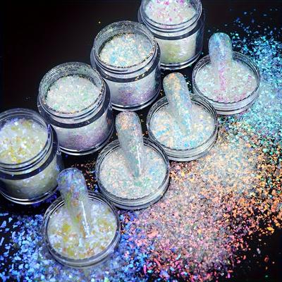 1 Bottle Aurora Irregular Fragment Epoxy Resin Filler Iridescent Irregular Flakes For Resin Shaker Filler Sequins Silicone Mold Filling DIY