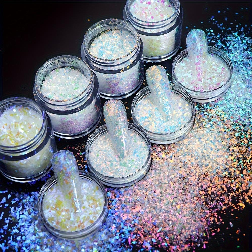 1 Bottle Aurora Irregular Fragment Epoxy Resin Filler Iridescent Irregular Flakes For Resin Shaker Filler Sequins Silicone Mold Filling DIY