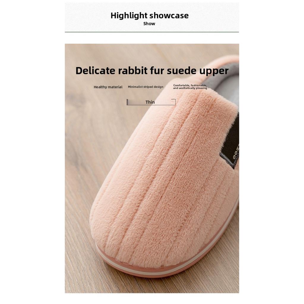 Men's Cotton Slippers for Winter Living Indoors, Anti Slip and Warm Woolen Cotton Shoes for Women In Winter