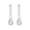 Temperament Luxury Shiny Rhinestone Necklace Earrings Two-piece Set Fashion White Crystal Pendant Water Drop Earrings
