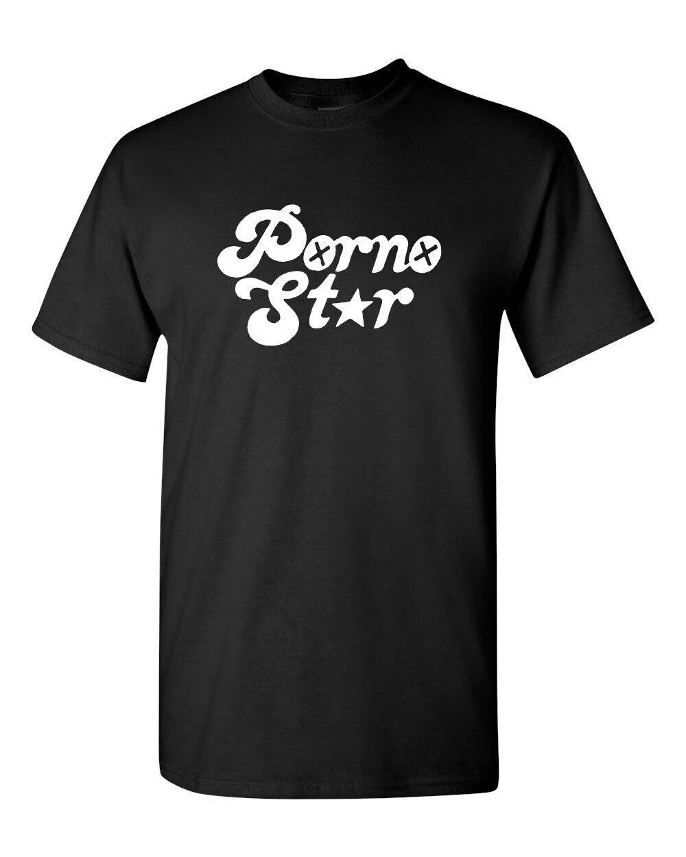 Retro Style T-shirt Novelty Design Groovy 70 s P*rno Star White Text L
