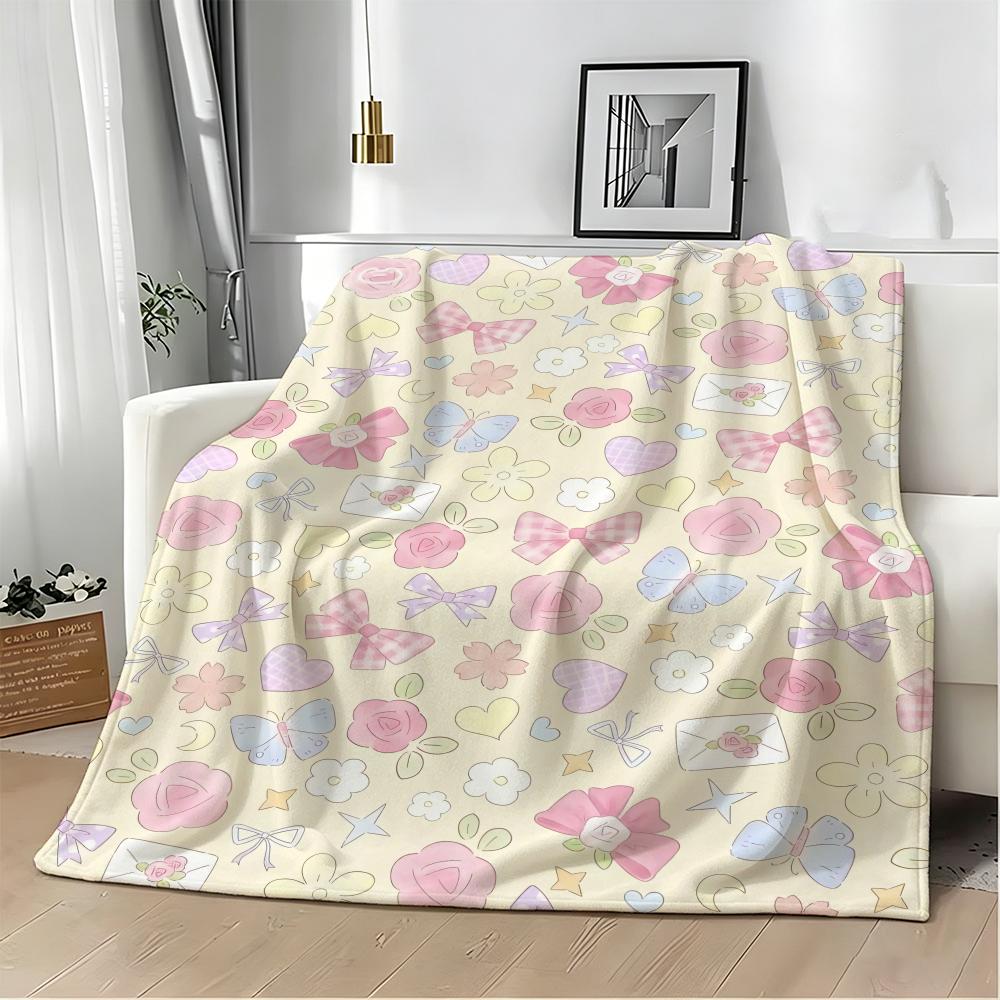 Healing Soft Aesthetic Throw Lightweight 240G Flannel Blanket Soft Skin-Friendly For Summer Cooling