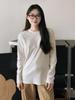 2026 Spring Women's Slimming Loose-Fit Solid Color Long Sleeve Round Neck T-Shirt