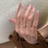 Elegant Adjustable Open Ring With Zircon Stones For Women Stylish Copper Design