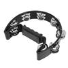 Tambourine Jingle Black Cat Shape Non Slip Handle Half Moon Handheld Tambourine for Party