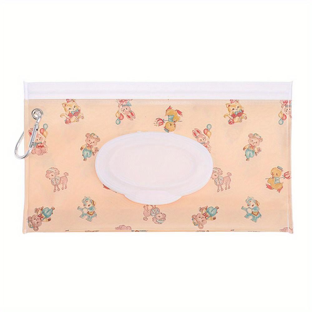 EVA Baby Wet Wipe Pouch Portable Wipes Holder Case Flip Cover Snap-Strap Reusable Refillable Cosmetic Pouch Useful Tissue Box