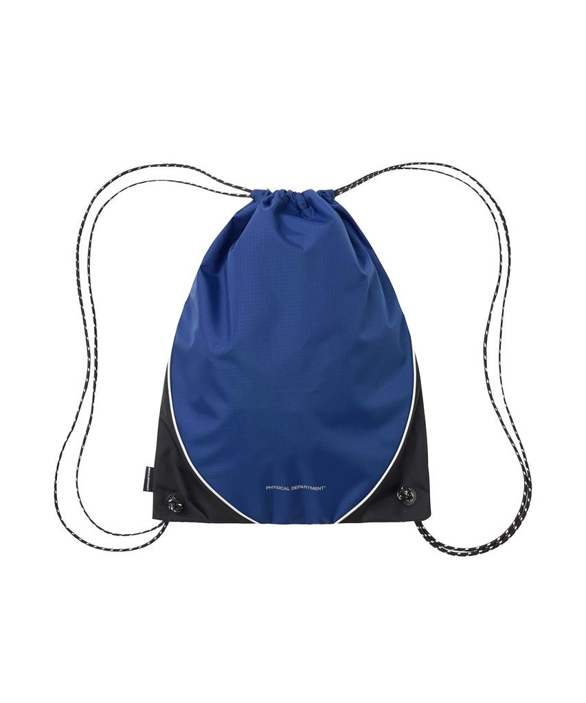 Phyps Motorcycle Nylon Color Block Drawstring Bag Navy