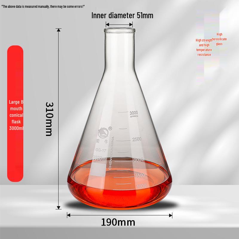Pomex Shuniu Glass Erlenmeyer Flask: Conical, Straight/Wide/Flared Mouth, 100ml/250ml/500ml/1L Sizes.