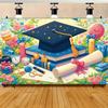 1 Banner for the Graduation Party - Bright Indoor/outdoor Decoration Vivid Colors Polyester Fiber No Electricity Required