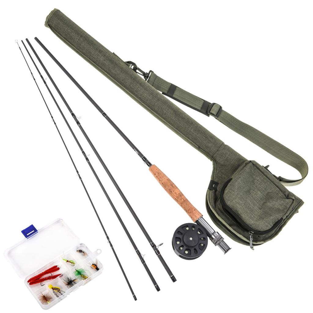 9  Fly Fishing Rod and Reel Combo with Carry Bag 10 Flies Complete Starter Package Fly Fishing Kit
