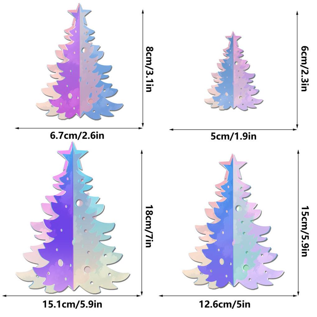 New 4PCS/SET Dazzling Paper Snowflakes Hanging 3D Waterproof For Festival Celebration Reusable Iridescent Christmas Garland