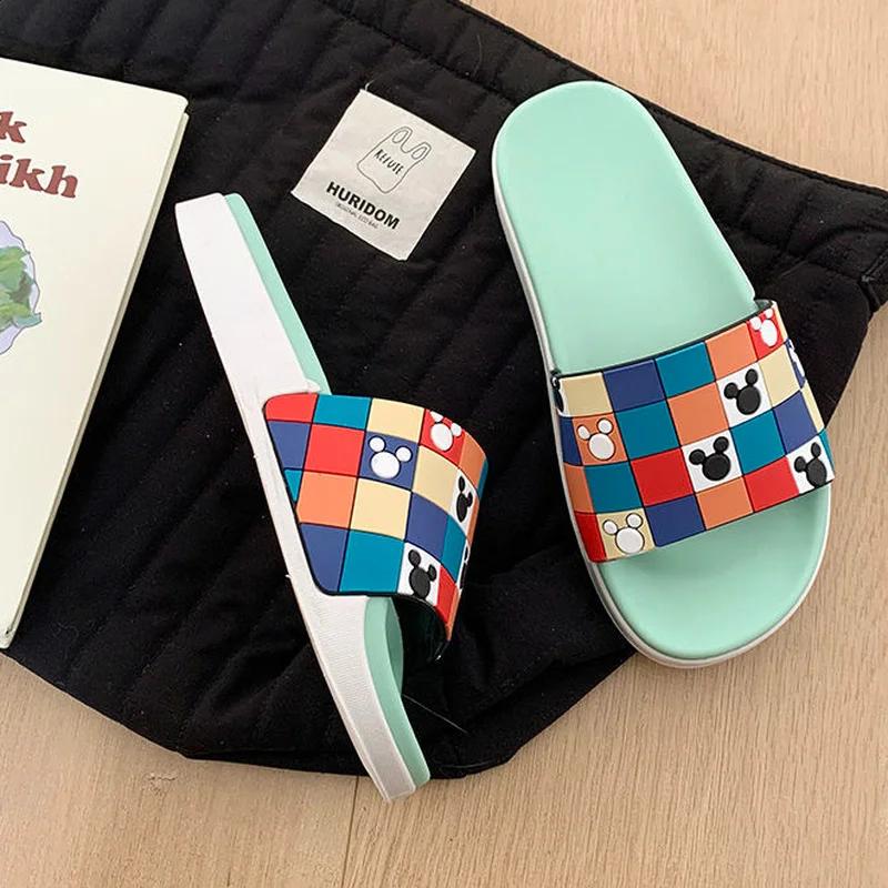 Fashion Bathroom Home Open Toe Indoor Women's Slippers and Ladies Sandals Anime 2024 Platform Slides Kawaii Cute House Cartoon Shoes W F