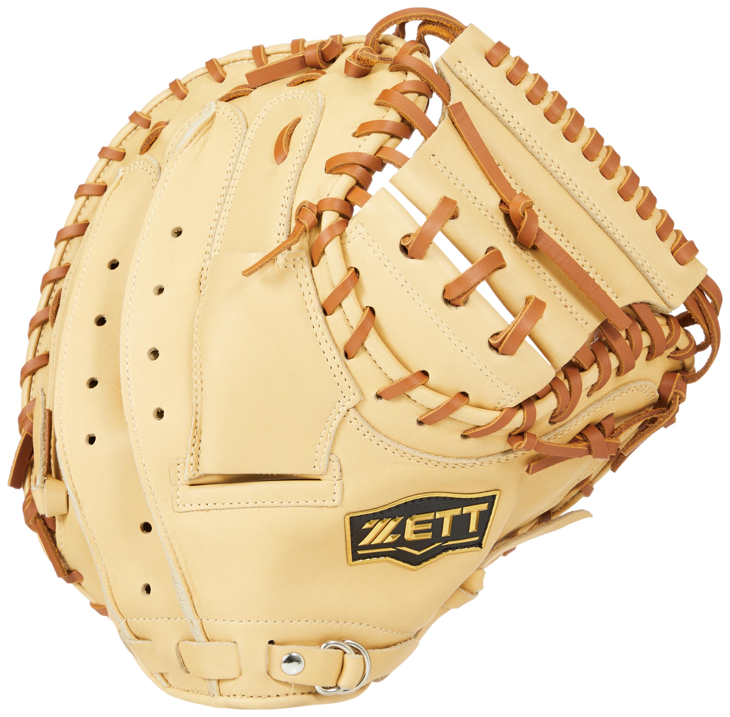 

ZETT Soft Steer Baseball Pastel Brown x Oak BRCB35412 Catcher s Mitt, Brown, Right-Handed Throw,
