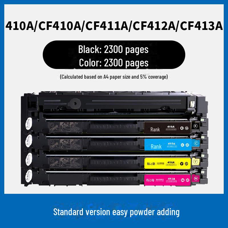 Gezhige Toner Cartridge for HP: Compatible with M477fdw, CF410A, M452, M377DW, and M452dw Models.