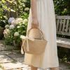 Cotton Thread Woven Cotton Rope Woven Bag Pure Color Lightweight Handbag Bucket Shape Boho Storage Basket Resort Wear