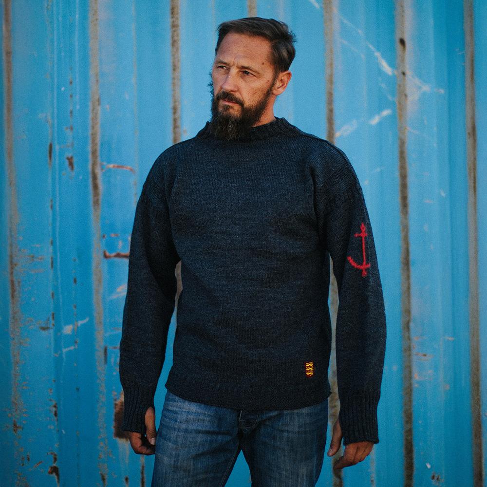 Geonjiulleunseu Fisherman Whole Garment Sweater - Charcoal
