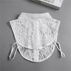Vintage Floral Lace Detachable Fake Collar for Women Solid Color Half Shirt Blouse Top Adjust Female Sweater Decoration