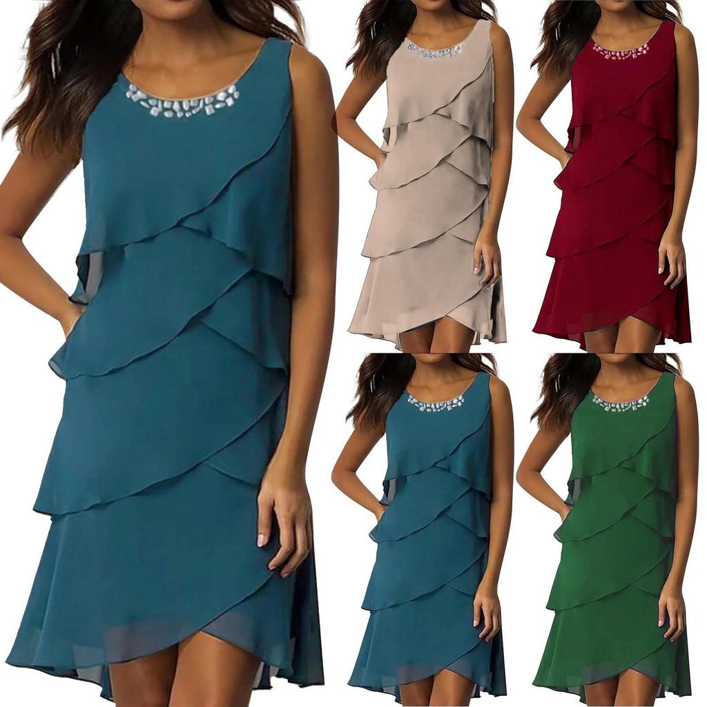Dresses For Wedding Guest "Women'S Casual Dress | Fashionable Sleeveless Maxi Dress With Diamond Vestidos Verano Moda