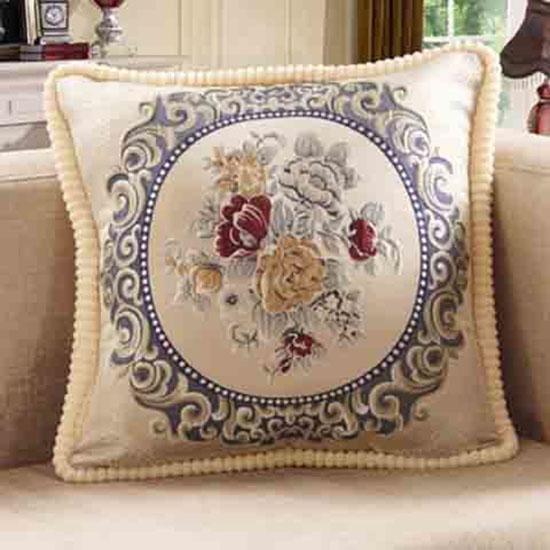 Washable Cushion Covers European-style Printed Sofa Pillowcase Cover for Living Room Car Pillow Cushion Lumbar Support Cover Removable