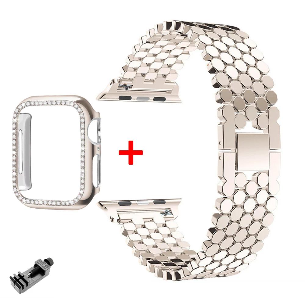Stainless Steel Strap For Apple Watch 10 9 8 7 42mm 46 41mm 45 Ultra 2 49mm 40 44 Band For IWatch 6 5 4 SE 38mm Bracelet