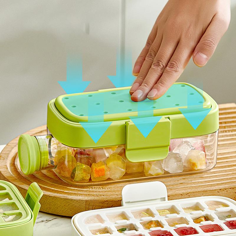New Freezer Ice Cube Trays Outdoor Ice Water Bottle With Lid Straw Easy Demould Ice Maker Mold For Beer Juice