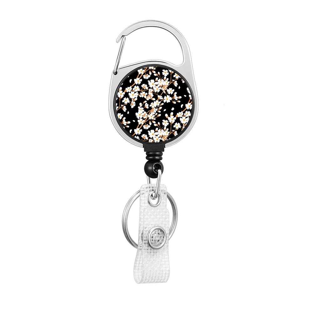 Flower Butterfly Chrysanthemum Doctor ID Badge Clip Lanyards Holder Porta Credencial Reel Nurse Retractable Keychain Wholesale