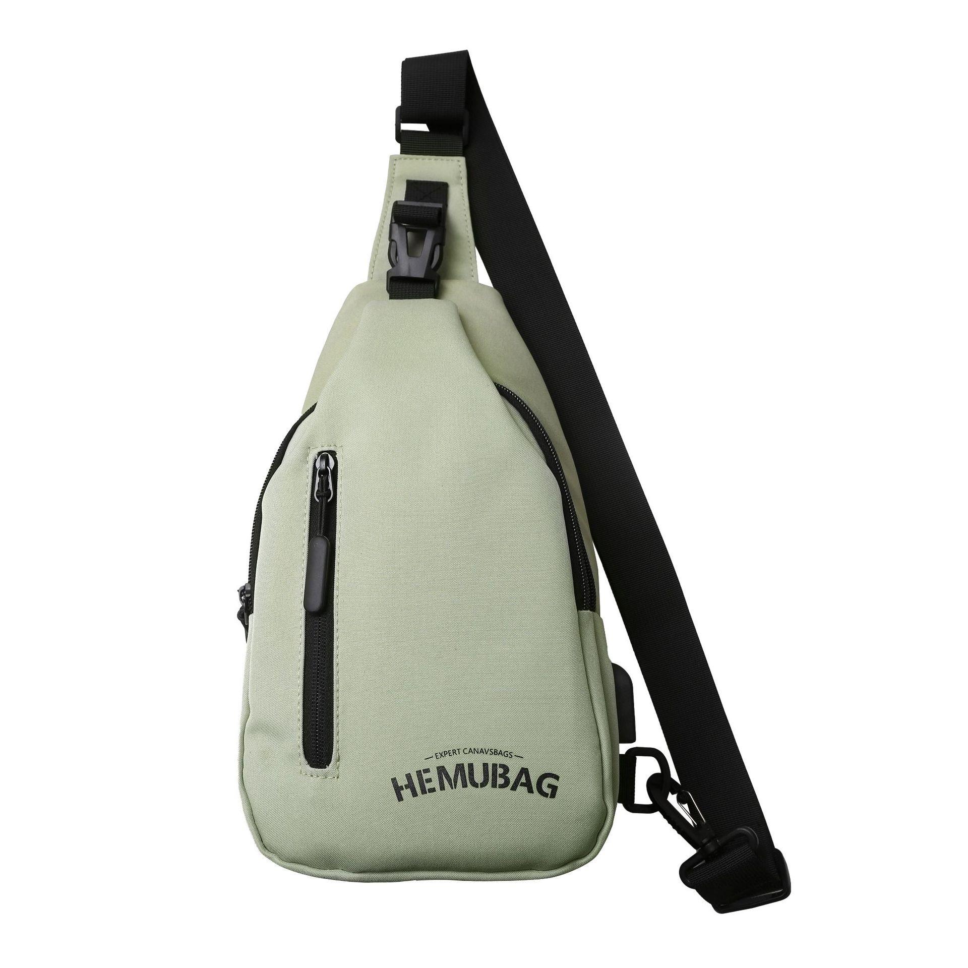 

New breast bag trendy leisure sports bag men s fitness sports shoulder bag versatile messenger bag travel mobile phone bag зелений