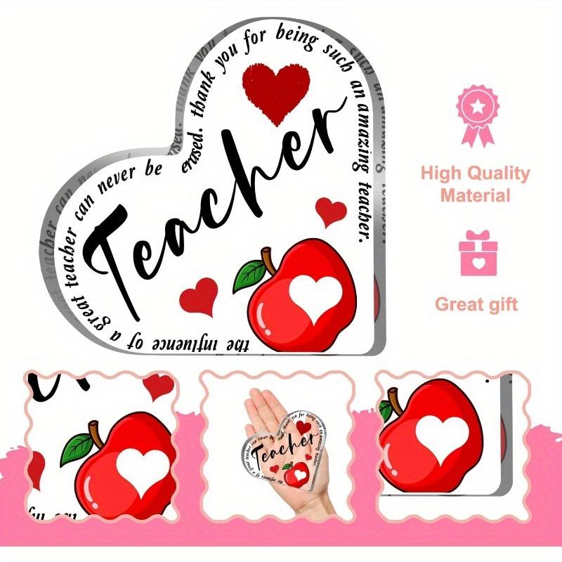 Teacher Heart-shaped Acrylic Gift, Unique Graduation Gift, Student Last Day of School Christmas Gift.Friend Blessing Living Study Room Home Decoration