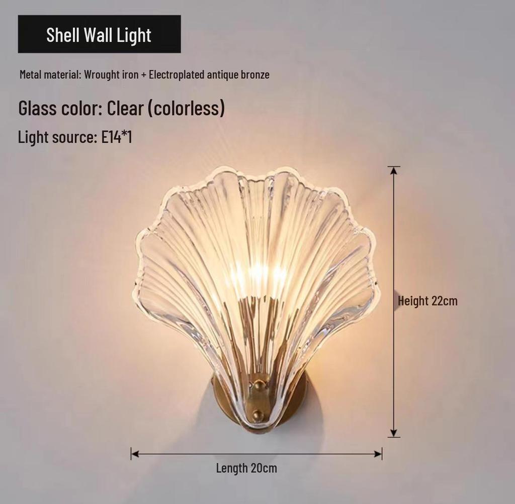Nordic Style Luxury Crystal Glass Bedside Wall Lamp for Bedroom & Entrance